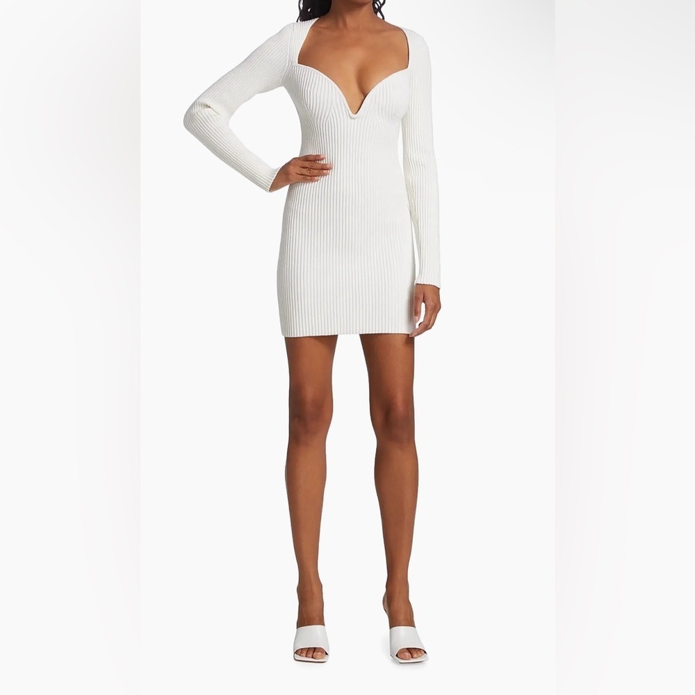 New! GAUGE81 Mija Ribbed Merino Wool Blend Mini Bodycon Dress 🤍 XS - Picture 10 of 16